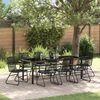 vidaXL Garden Dining Set 9 pcs Black Powder-Coated Steel