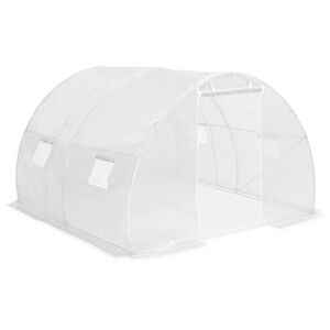 vidaXL Greenhouse | White | Polyethylene mesh fabric and galvanised steel | 9m&sup2;