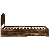 vidaXL Bed Frame with Drawer Smoked Oak 100 x 200 cm Engineered Wood
