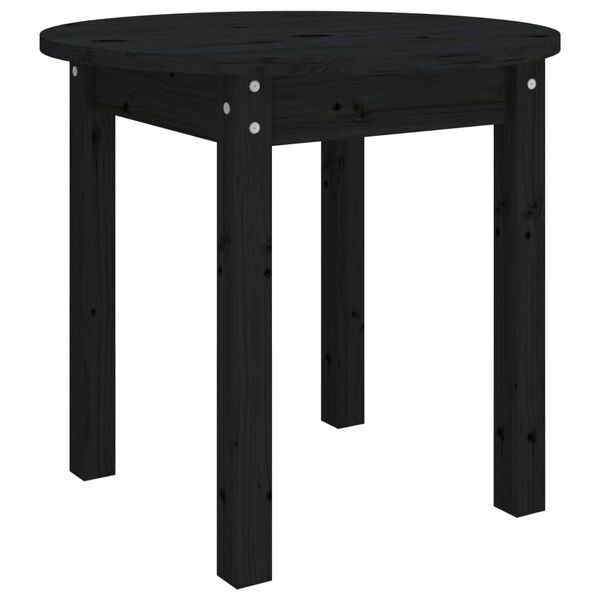 vidaXL Coffee Table Black &Oslash; 45x40 cm Solid Wood Pine