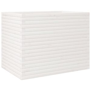 vidaXL Garden Planter White 90x60x68.5 cm Solid Wood Pine