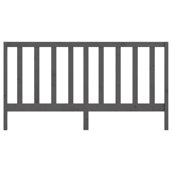 vidaXL Bed Headboard Grey 206x4x100 cm Solid Wood Pine