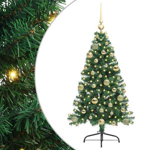 vidaXL Artificial Pre-lit Christmas Tree Green 120 cm PVC
