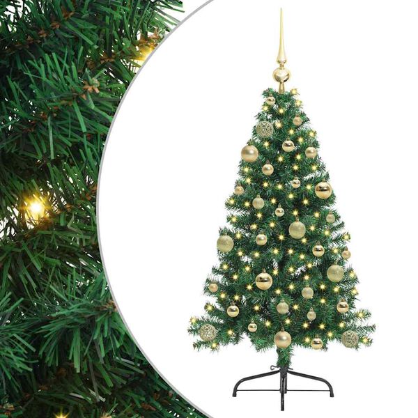 vidaXL Artificial Pre-lit Christmas Tree Green 120 cm PVC