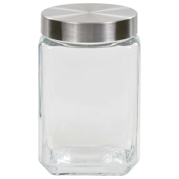 vidaXL Storage Jars with Silver Lid 6 pcs 1700 ml