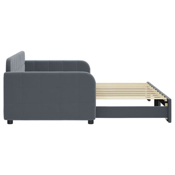 vidaXL Daybed with Trundle without Mattress Dark Grey 90x190 cm Single