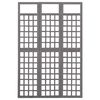 vidaXL 3-Panel Room Divider/Trellis Solid Fir Wood Grey 121x180 cm