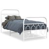 vidaXL Metal Bed Frame without Mattress with Footboard White 90x190cm