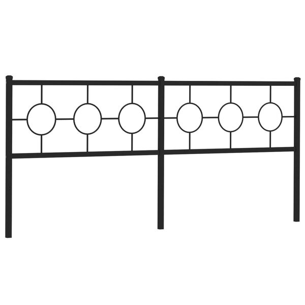 vidaXL Metal Replace Headboard Black 200 cm
