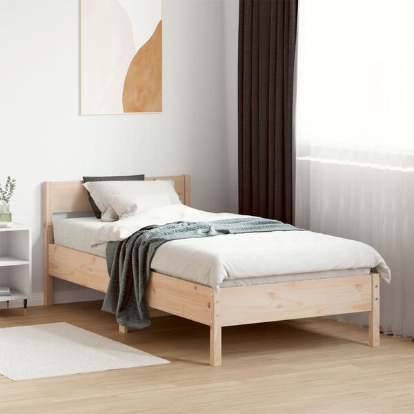 vidaXL Bed Frame without Mattress 90x190 cm Single Solid Wood Pine