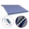 vidaXL Solar Electric Awning 5 x 3.5 m Green and White Stripe