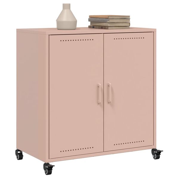 vidaXL Sideboard Pink 68x39x72 cm Steel