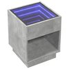 vidaXL Bedside Table with Infinity LED Concrete Grey 40x40x50 cm
