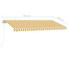 vidaXL Manual Retractable Awning with LED 450x300 cm Yellow and White