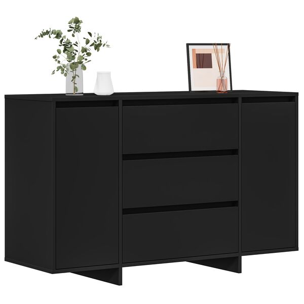vidaXL Sideboard with Drawer Black 120 x 41 x 75 cm Engineered Wood