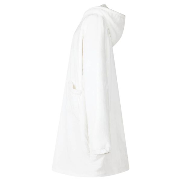 vidaXL Blanket Hoodie White L Fleece and Flannel
