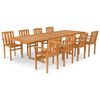 vidaXL 9 Piece Garden Dining Set Solid Teak Wood