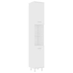 vidaXL Bathroom Cabinet White 30x30x179 cm Engineered Wood