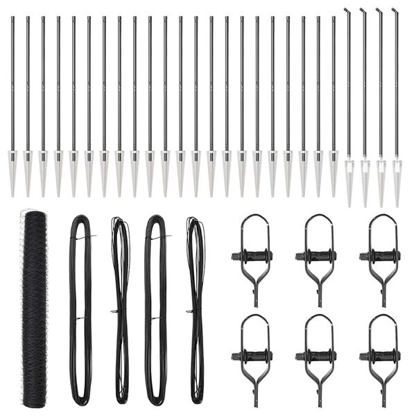 vidaXL Fence Post Grey 50 x 1.2 m (50 mm mesh) Steel and PVC