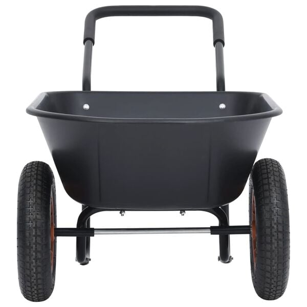 vidaXL Wheelbarrow Black and Orange 78 L 100 kg