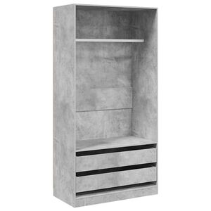 vidaXL Wardrobe Concrete Grey 100x50x200 cm Engineered Wood