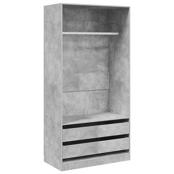vidaXL Wardrobe Concrete Grey 100x50x200 cm Engineered Wood