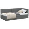 vidaXL Corner Bed Frame with Headboard Dark grey 90 x 190 cm Fabric