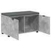vidaXL Hall Bench with Cushion with Door Concrete Grey 80 x 46 x 46 cm