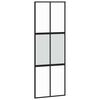 vidaXL Sliding Door with Hardware Set Black 76x205 cm Tempered Glass