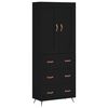 vidaXL Highboard Black 69,5x34x180 cm Engineered Wood