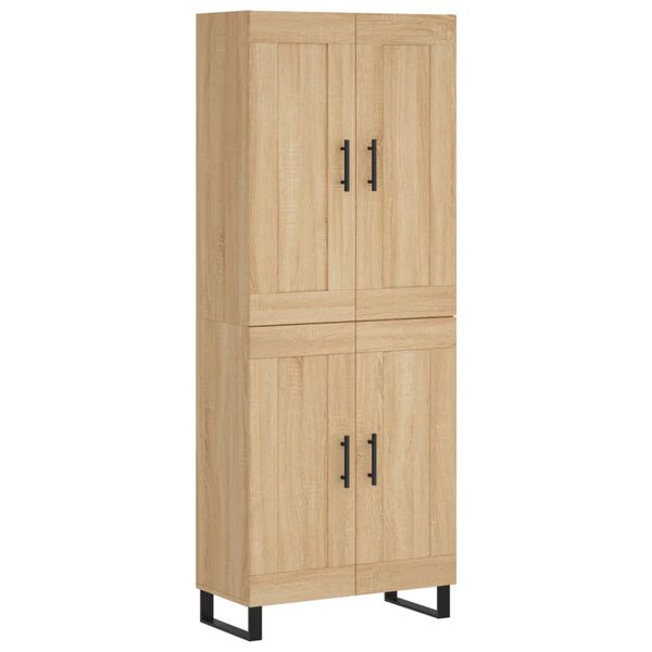 vidaXL Highboard Sonoma Oak 69.5x34x180 cm Engineered Wood
