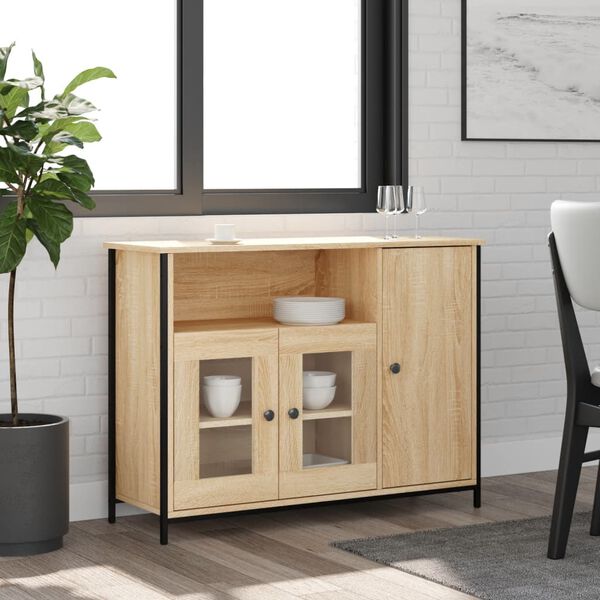 vidaXL Sideboard Sonoma Oak 100x35x75 cm Engineered Wood