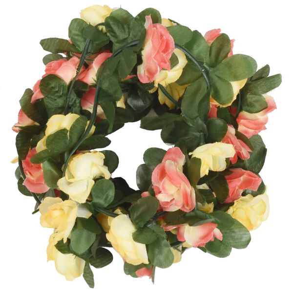 vidaXL Christmas Flower Garlands 6 pcs Spring Sunset Red 250 cm