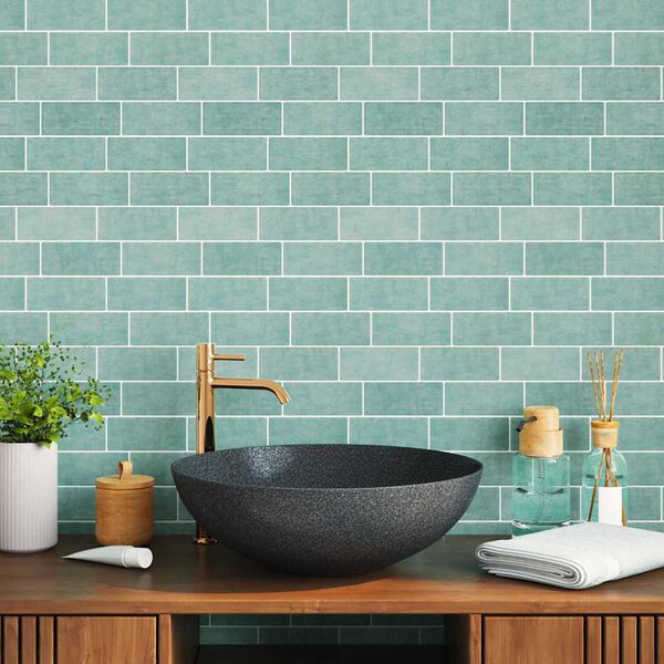 vidaXL Decorative Stickers 20 pcs Grey Green 29 x 21 cm