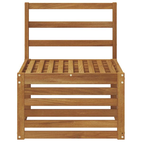 vidaXL Outdoor Middle Sofa Solid Acacia Wood Natural 59 x 63 x 73 cm