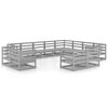 vidaXL 12 Piece Garden Lounge Set Grey Solid Wood Pine