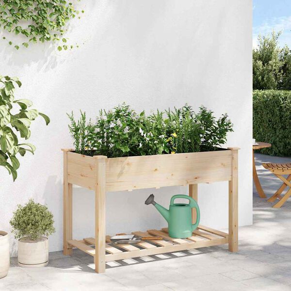vidaXL Garden Planter Beige 115 x 59 x 76.5 cm Solid Fir Wood