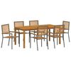 vidaXL Garden Dining Set 7 pcs Grey Solid Acacia Wood