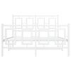 vidaXL Metal Bed Frame without Mattress with Footboard White 120x190cm
