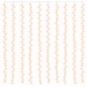 vidaXL LED Curtain Fairy Lights 3x3m 300 LED Warm White 8 Function