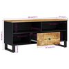 vidaXL TV Cabinet 100x33x46 cm Solid Wood Mango&Engineered Wood