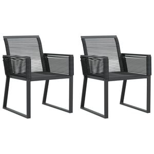 vidaXL Garden Chairs 2 pcs Black Poly Rattan