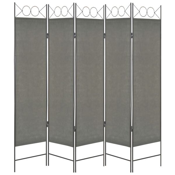 vidaXL 5-Panel Room Divider Anthracite 200x180 cm