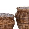 vidaXL Planter Basket with Storage 2 pcs Brown Lacak Rattan