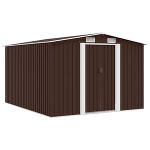 vidaXL Garden Shed 257x298x178 cm Metal Brown