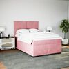 vidaXL Box Spring Bed with Mattress Pink 140x190 cm Velvet