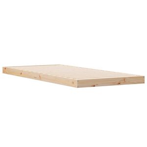vidaXL Floor Bed Frame Natural 213.5 x 84 x 9 cm Solid Pine Wood