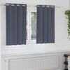 vidaXL Blackout Curtains with Rings 2 pcs Anthracite 140 x 140 cm