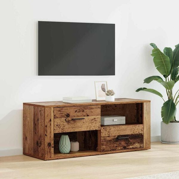 vidaXL TV Cabinet Old Wood 100 x 35 x 40 cm Engineered Wood