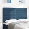 vidaXL LED Headboard with LED Strip Lights Manual Blue 144 cm Fabric